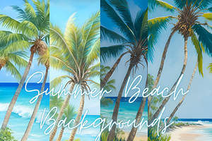 Summer Beach Backgrounds, a Background Graphic by UniqueMe