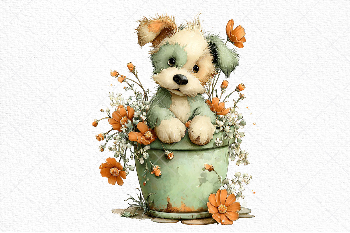 Whimsical Spring Dogs Clipart, an Illustration by Craft Nest (Photo 11 of 11)