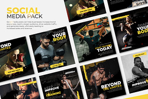 Gym and fitness social media poster