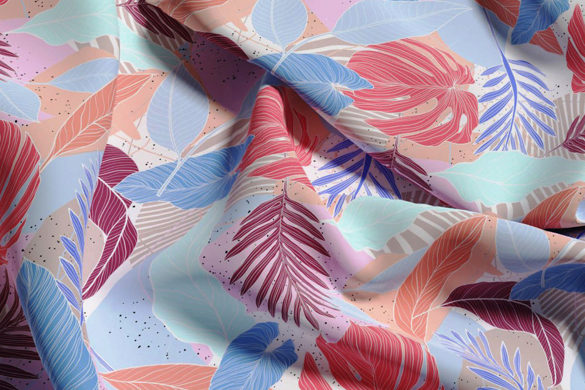 Modern Pastel Tropical Leaves Print, a Pattern Graphic by Gullenda (Photo 3 of 6)
