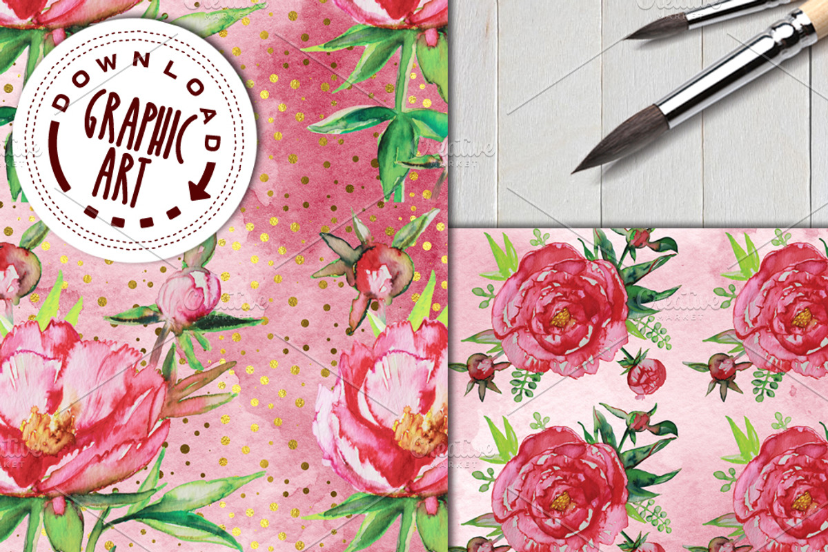 DIGITAL PAPER PATTERNS PACK, a Decorative Illustration by Download Graphic Art (Photo 6 of 6)