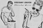 Portrait Sketch Photoshop Action, an Action Add-On by Studio Retouch (Thumbnail 1 of 12)