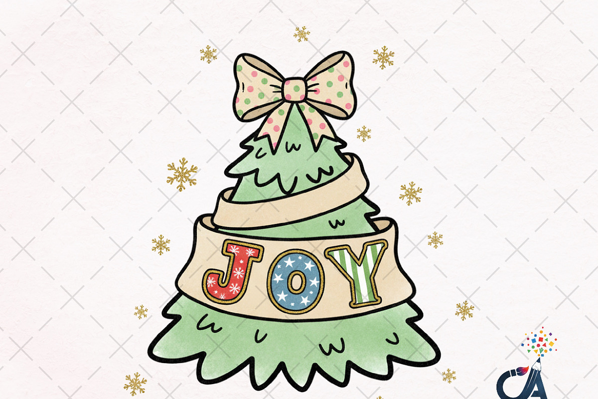 Christmas Tree With Bow, Joy PNG, an Illustration by Creative Art (Photo 1 of 6)