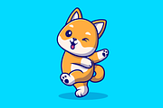 Cute Shiba Inu Dog Dancing Cartoon, an Animal Illustration by Catalyst Labs (Thumbnail 3 of 3)