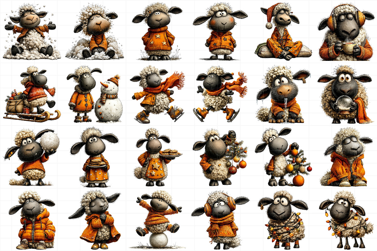 Quirky Winter Sheep Clipart, an Illustration by Daily.Designs (Photo 3 of 5)