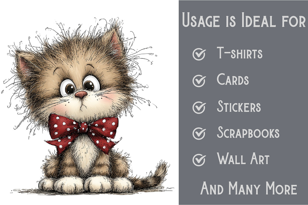 Cute Christmas Cat Clipart Bundle, an Illustration by Pixels.Craft (Photo 3 of 6)