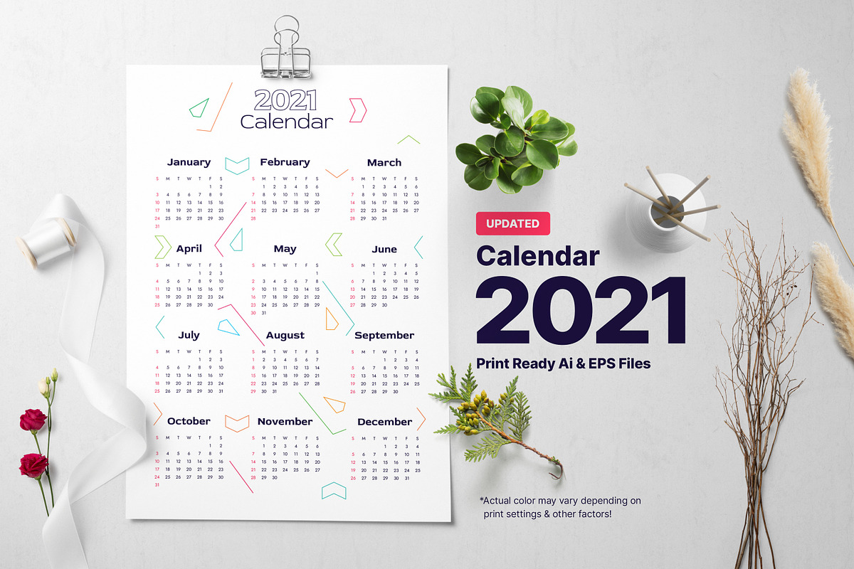 Directional Calendar 2021, a Stationery Template by Artbeaut