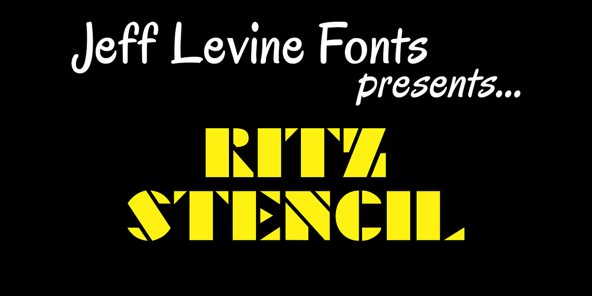 Ritz Stencil JNL, a Font by Jeff Levine Fonts