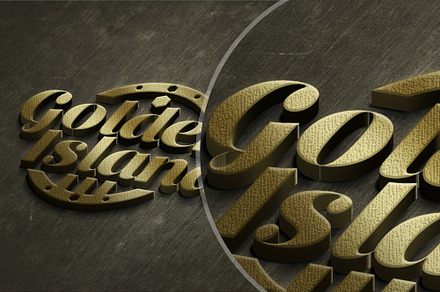 Gold logo Mock-Up Realistic