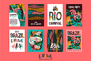 Brazil carnival. Vector collection., a Card Template by Nadia Grapes (Thumbnail 2 of 6)