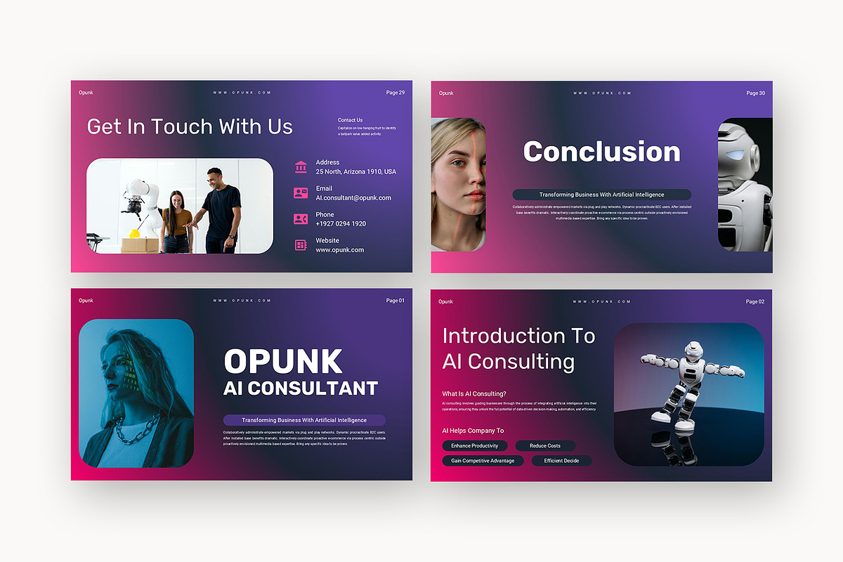 Opunk : AI Consultant Powerpoint, a Presentation Template by Punkl Camp (Photo 9 of 16)