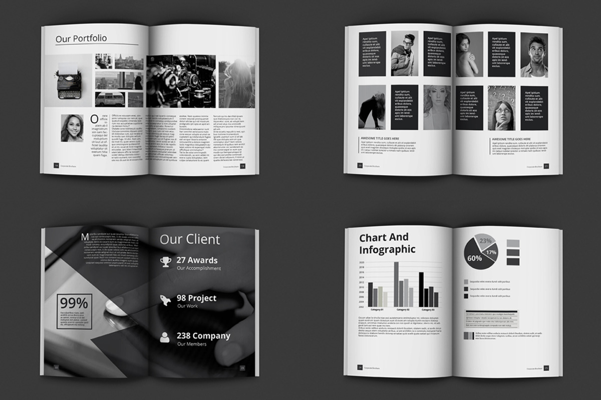 Black And White Proposal Project, a Brochure Template by feydesign (Photo 4 of 5)