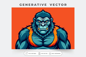 An expressive gorilla illustration f, a Graphic by Iftikhar Alam