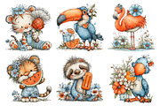 Tropical Fruit Party Animals Clipart, a Seasonal Illustration by Daily.Designs (Thumbnail 5 of 5)