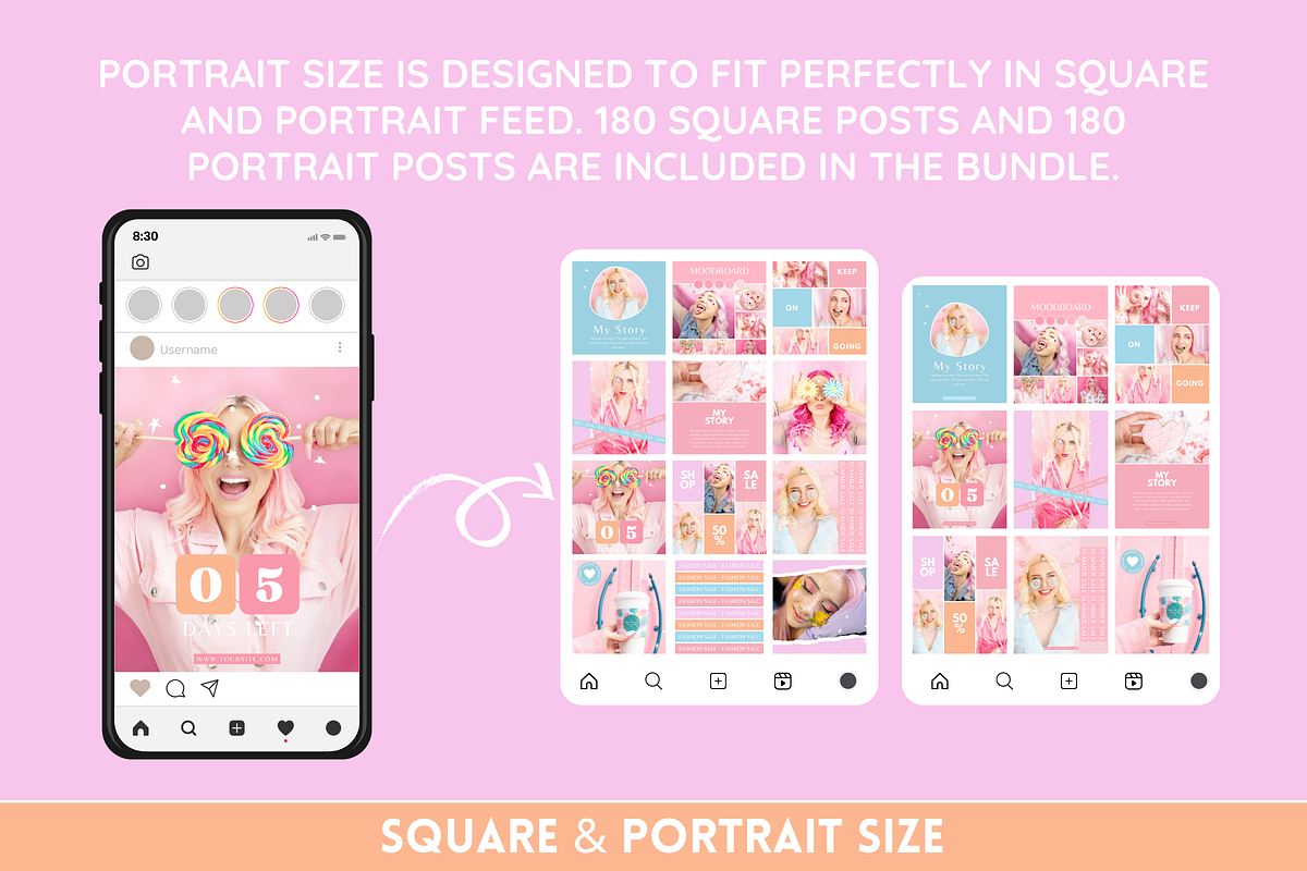 Bright Pastel Instagram Templates, a Social Media Template by SunshineStudioBoutique (Photo 4 of 10)