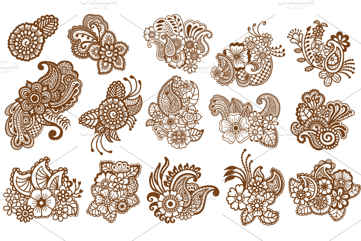 Collection of mehndi patterns, a Decorative Illustration by tamara.comotomka (Photo 2 of 5)