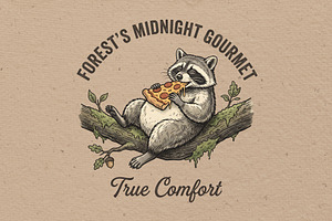 Forest's midnight gourmet, an Animal Illustration by Vectorlina