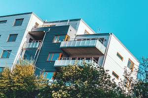 Modern apartments stock photo containing modern and architecture