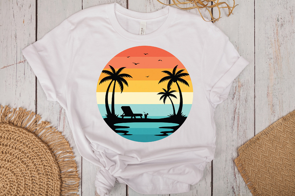 Sunset Palm Trees PNG, an Object Graphic by CraftArtStudio