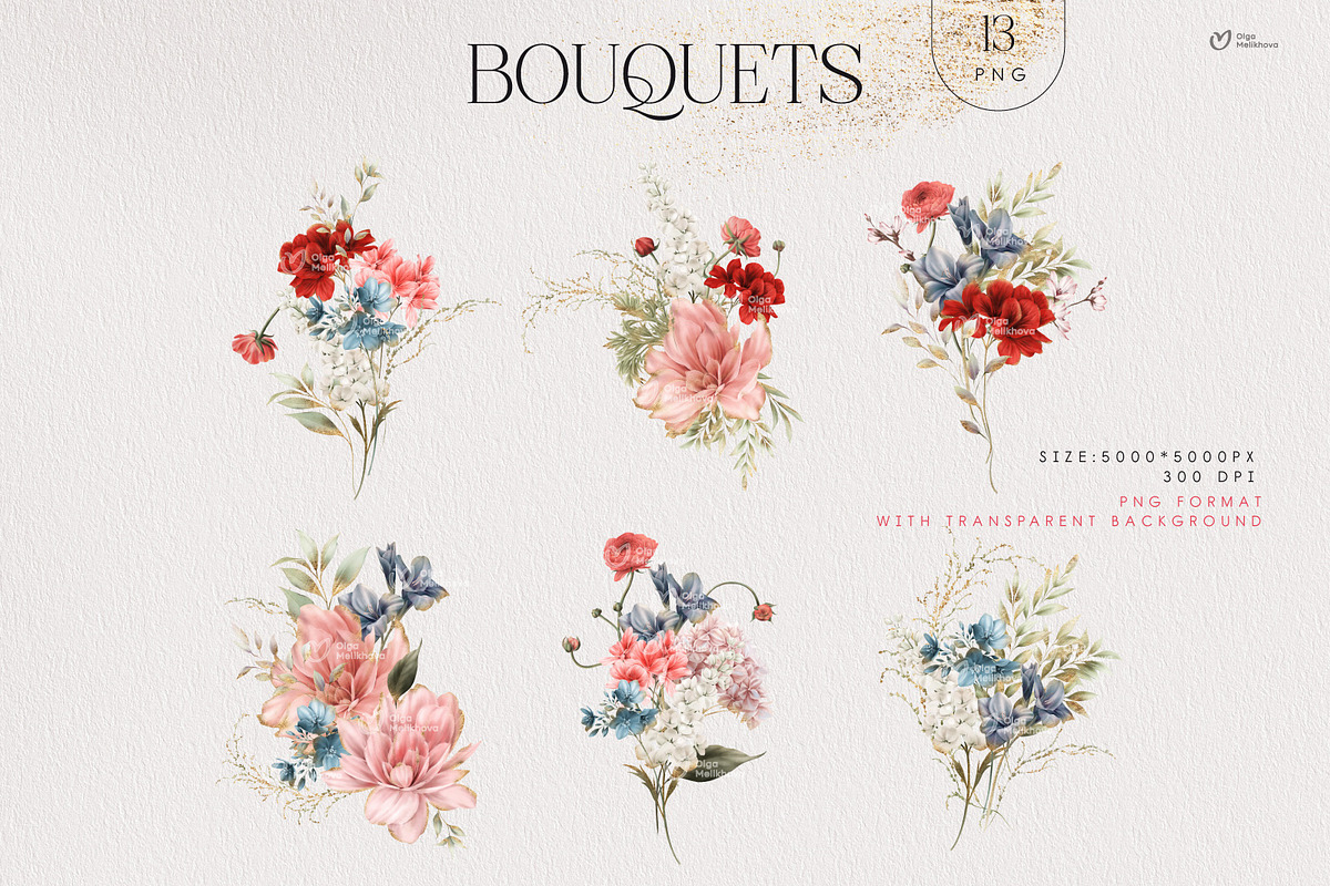 Floral Fragrance, watercolor flowers, a Texture Illustration by ollalya (Photo 3 of 15)