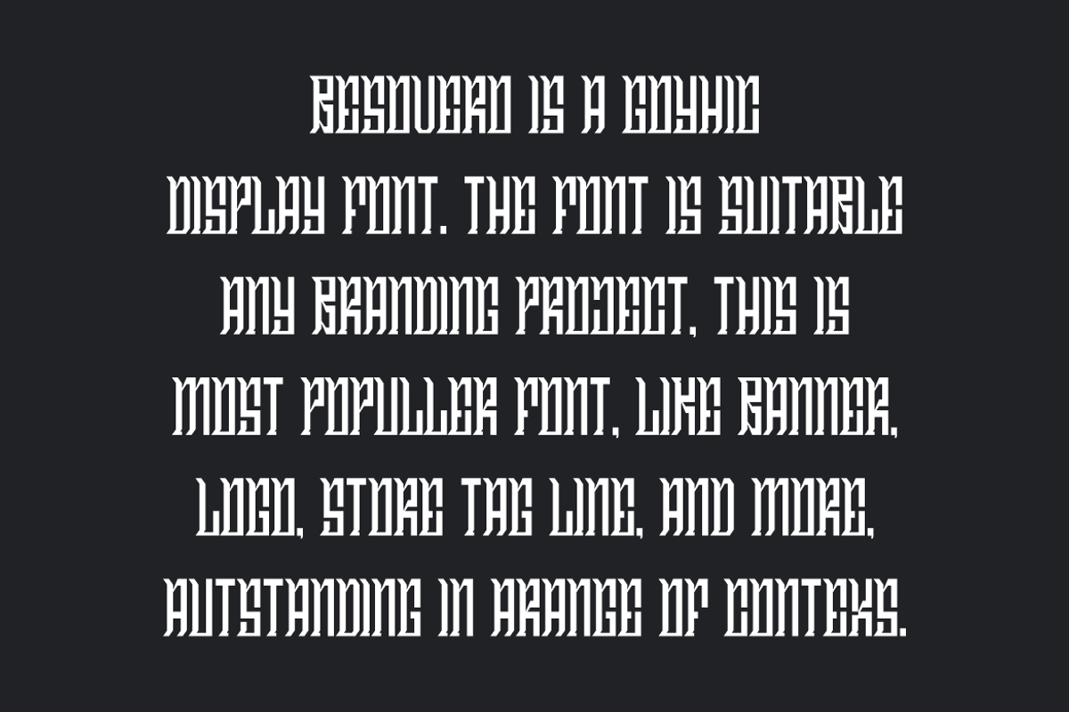 Besovero - Artdeco & Gothic Font, a Blackletter Font by QR Design Studio (Photo 4 of 6)