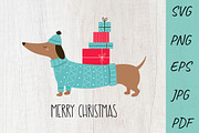 Christmas Dachshund Illustration, an Animal Illustration by Irina Ostapenko (Thumbnail 2 of 3)