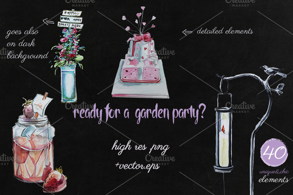 Garden Party - Watercolors, an Illustration by Friendly Label (Photo 2 of 5)