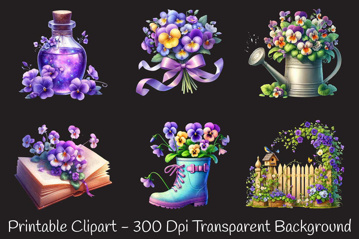 Spring Viola Flower Sublimation, an Illustration by RobertsArt (Photo 2 of 7)