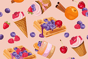 Berry & Pastry Seamless Patterns Set, a Pattern Graphic by artdemidova (Thumbnail 9 of 12)