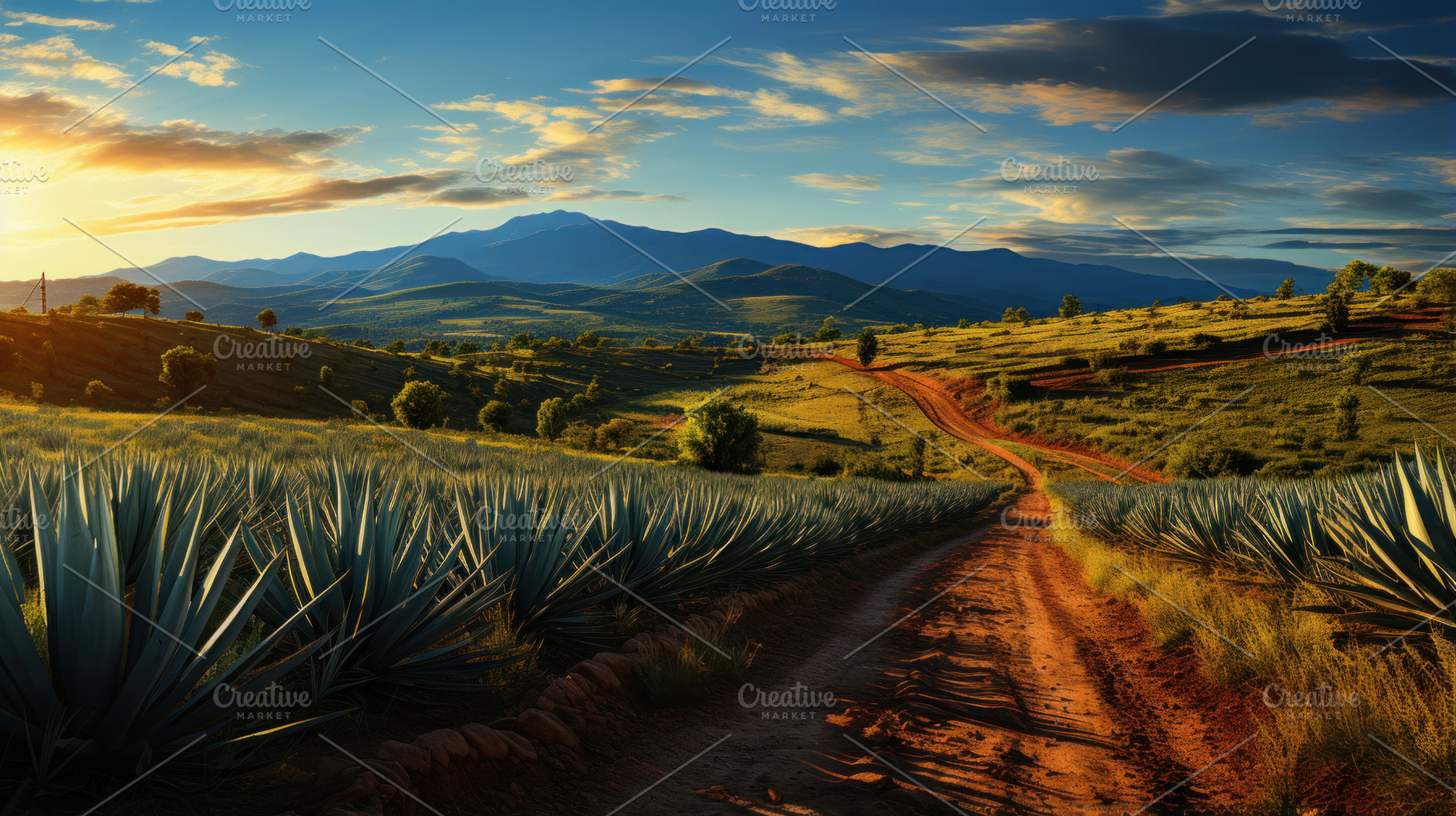 Agave field with road in Oaxaca mezcal Mexico., a Person Photo by AS photostudio