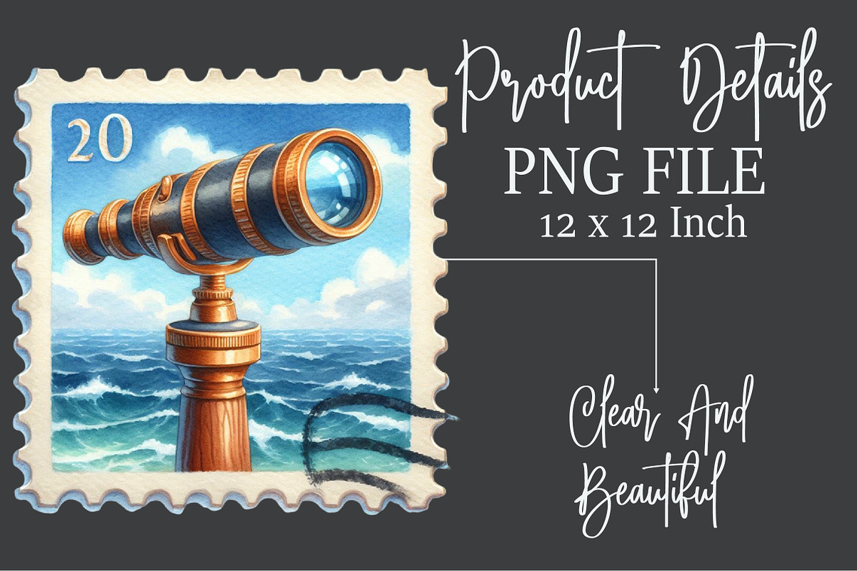 Nautical Pirates Stamp Postage Clipa, an Illustration by Rose Art (Photo 4 of 4)