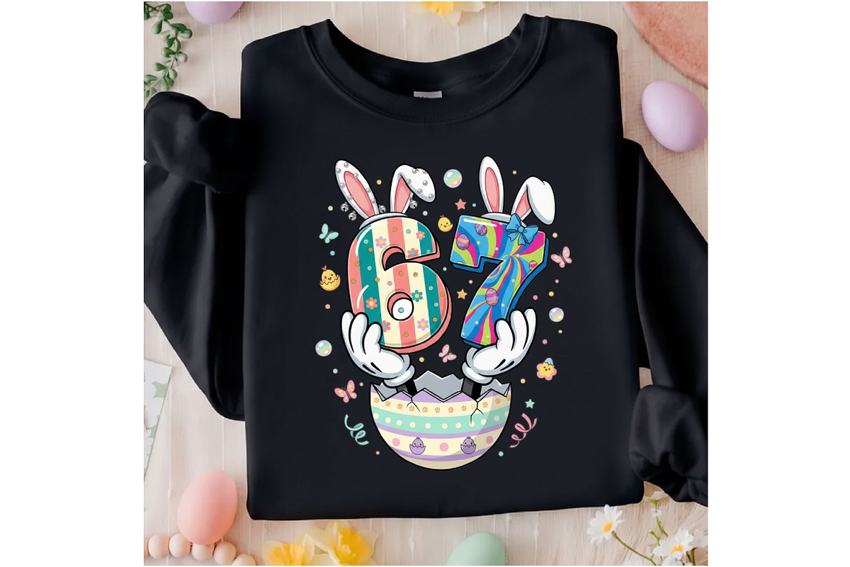 Funny 67 Easter Bunny Ears PNG, an Illustration by Designking (Photo 4 of 6)