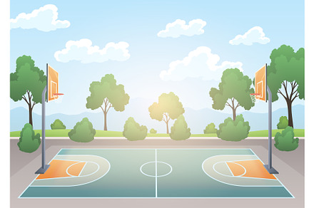 Basketball court. Urban concept, an Illustration by the8monkey