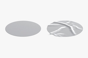 Silver Stickers Crumpled 3D Model