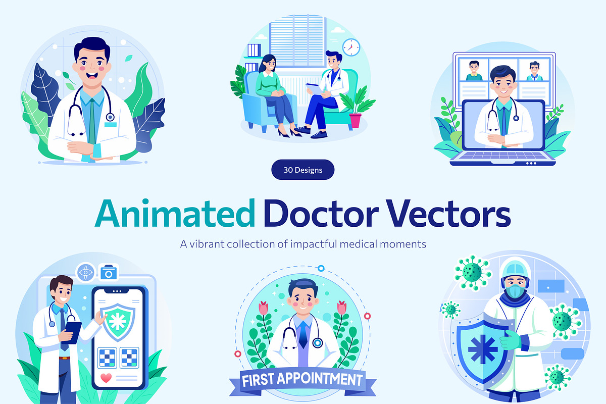 Animated Doctor Illustration Art Set