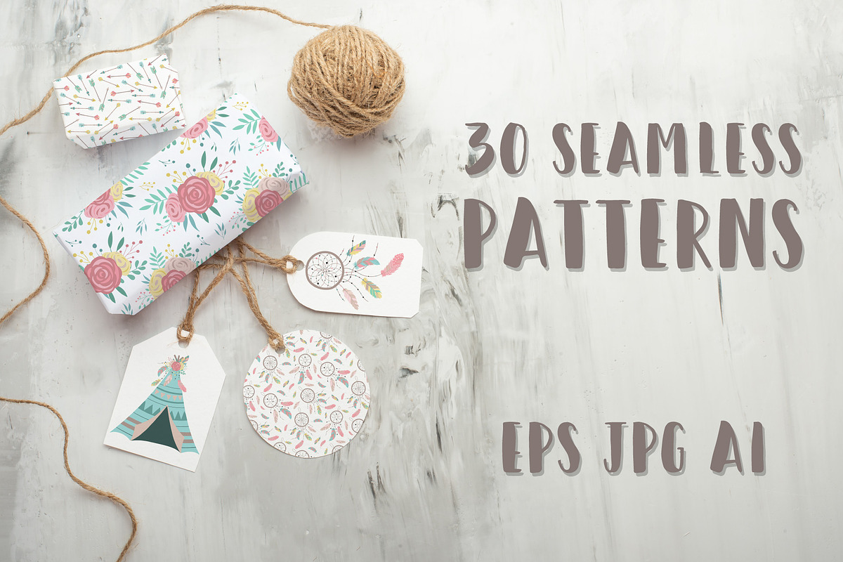 Boho hand-drawn vector collection, a Background Graphic by Samsonchik Store (Photo 4 of 7)
