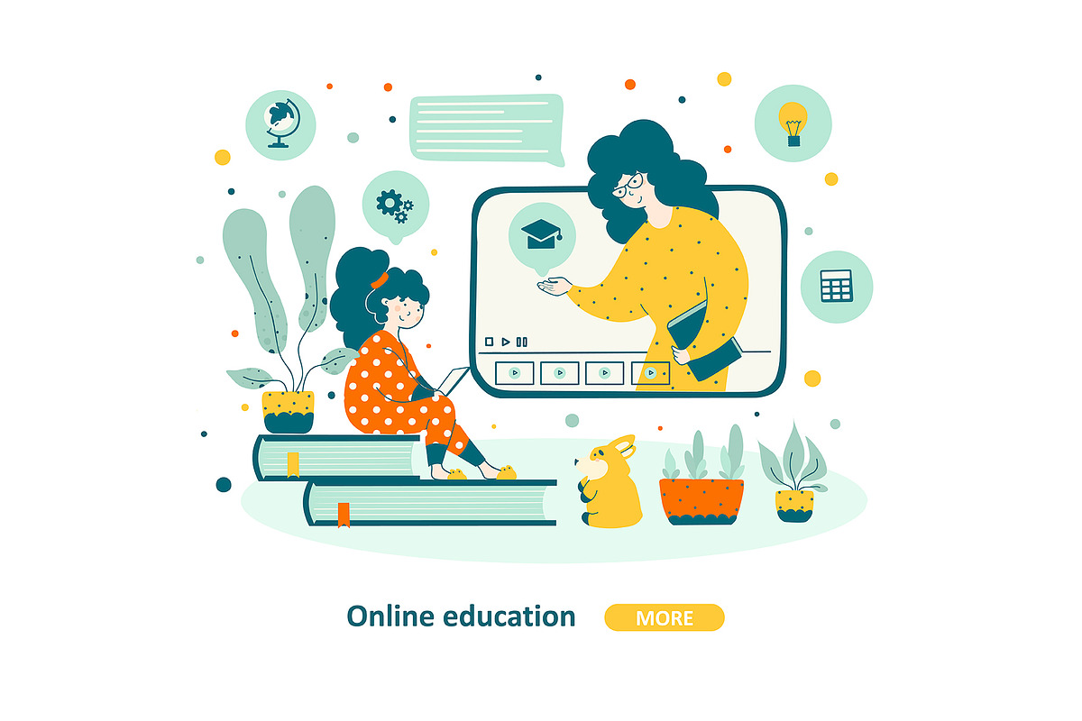 Online education - illustrations, an Education Illustration by LaVika (Photo 4 of 11)