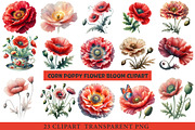 Corn Poppy Flower Bloom Clipart, an Illustration by cherrydesign (Thumbnail 3 of 3)