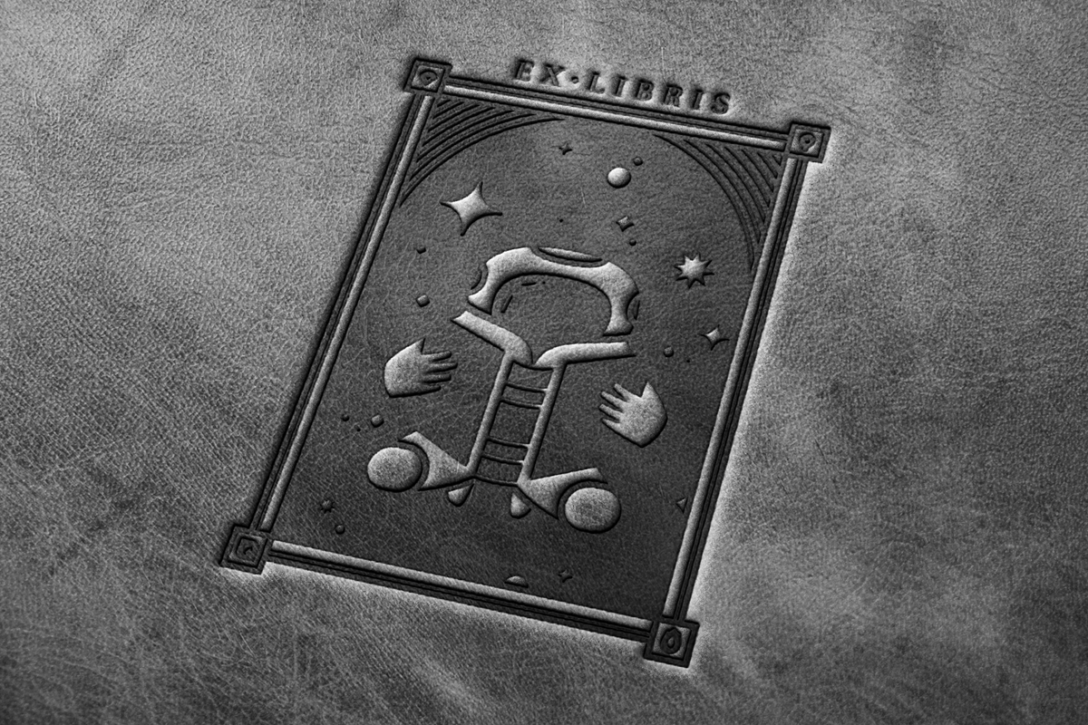 Ex Libris Bookplate with Astronaut, an Education Illustration by Tovarkovdesign (Photo 4 of 5)