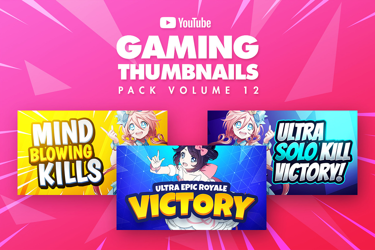Gaming Youtube Thumbnails Pack 12, a Social Media Template by Odin_Design