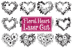 Romantic Floral Heart Silhouette, an Illustration by Amazin_art