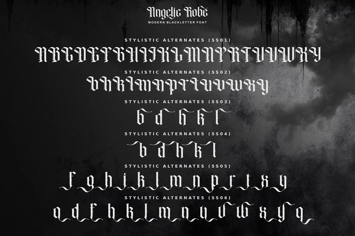 Angelic Robe - Blackletter Font, a Blackletter Font by Pixesia Studio (Photo 11 of 11)
