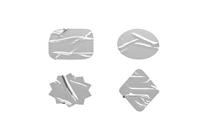 Sticker Tape Set 4 Shape 3D Model