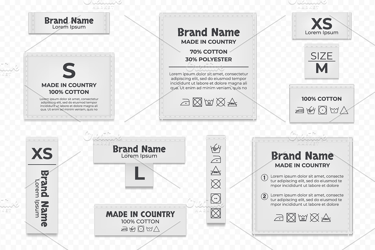 Label tag wash instruction cloth, an Object Graphic by PrettyVectors