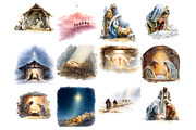 Watercolor Nativity Clipart,, a Decorative Illustration by stickermadness (Thumbnail 3 of 5)