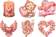 Watercolor Valentines Day Clipart, an Illustration by Designking (Thumbnail 3 of 5)