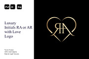 Initials RA or AR with Love Logo, a Branding & Logo Template by Luxury Logos (Thumbnail 1 of 4)