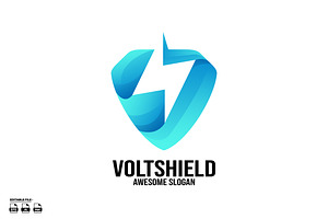 Shield Thunder Gradient Logo Design, a Branding & Logo Template by LOGTURNAL