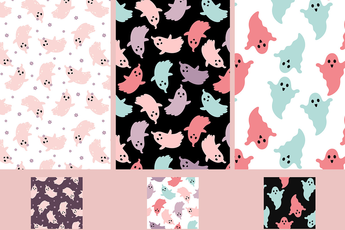 Pink Halloween clipart & patterns, a Seasonal Illustration by JulzaArt (Photo 9 of 14)