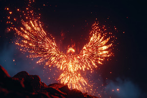 Fiery phoenix rising from the ashes, an Animal Photo by AlyaAnd